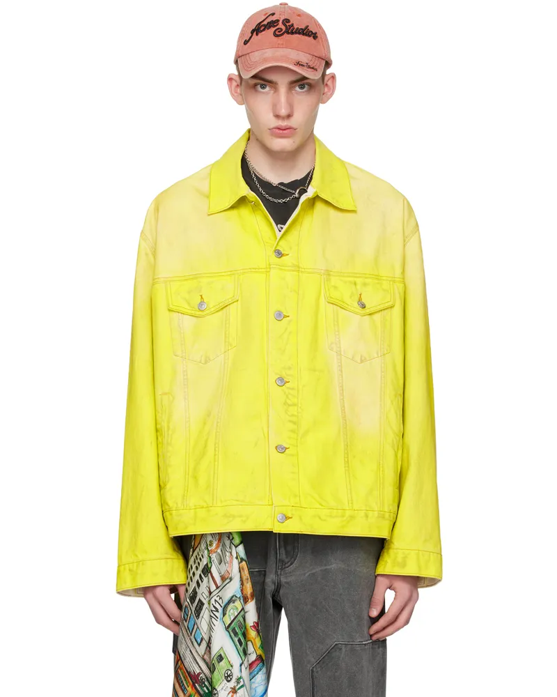 Acne Studios Yellow Oversized Denim Jacket Aqp