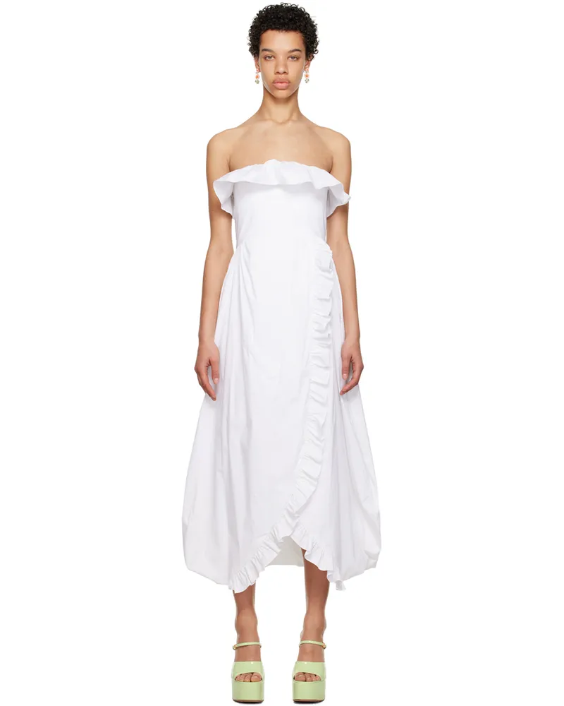 Kika Vargas White Sylvia Maxi Dress White