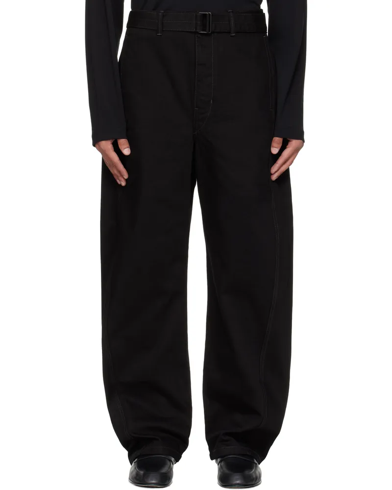 Christophe Lemaire Black Twisted Belted Jeans Bk999