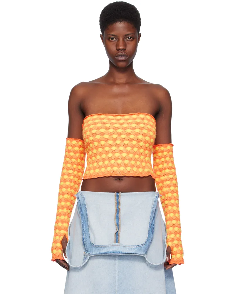 ERL Orange Jacquard Tank Top 1