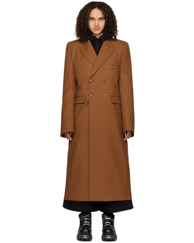 VTMNTS Brown Double-Breasted Coat Brown