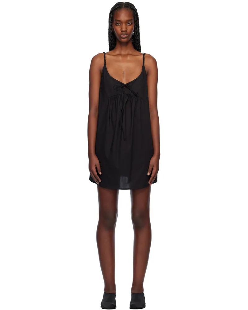 Deiji Studios Black Double V Minidress Black