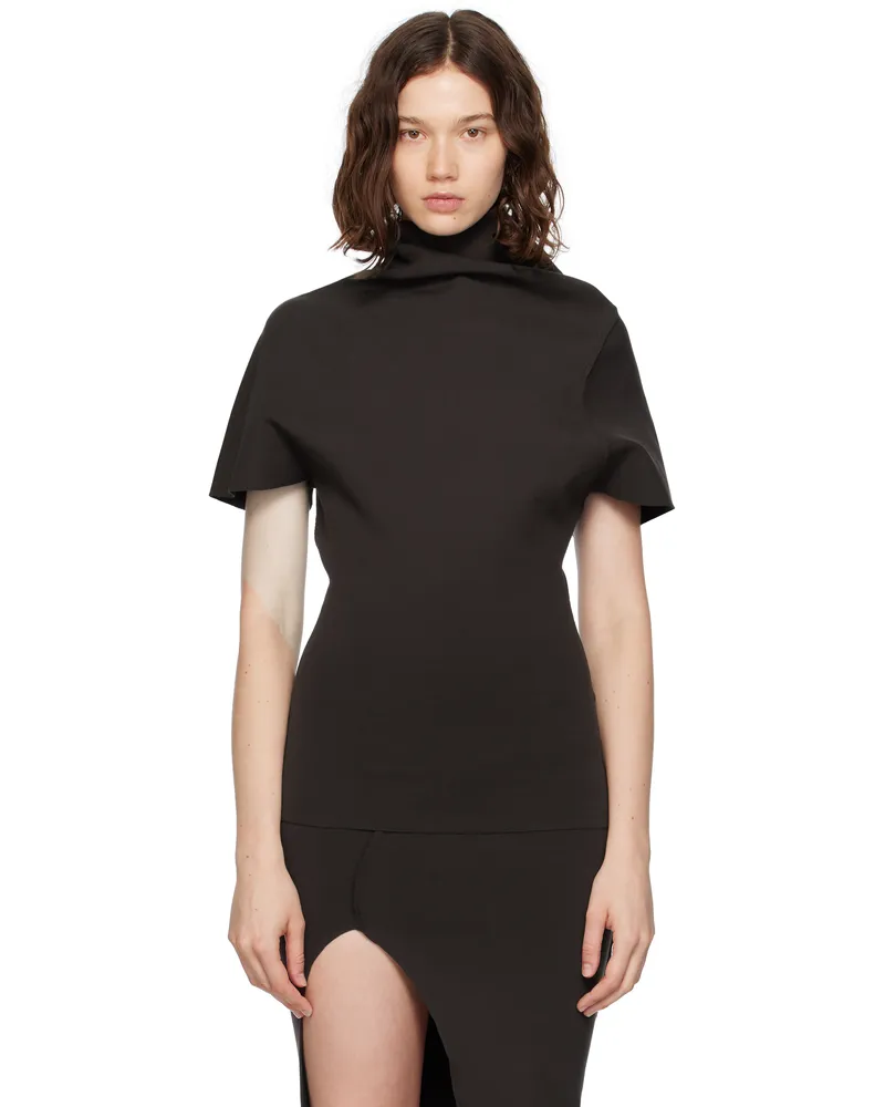 Rick Owens Brown Concordians Draped Top 04