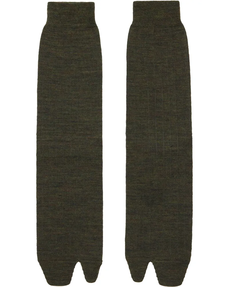 Maison Margiela Green Bootleg Tabi Socks 695m