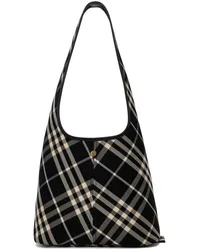 Burberry Black & Off-White Small Check Shoulder Bag Black