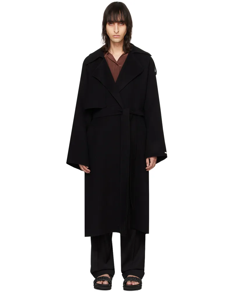 Max Mara Black Fiore Coat 013