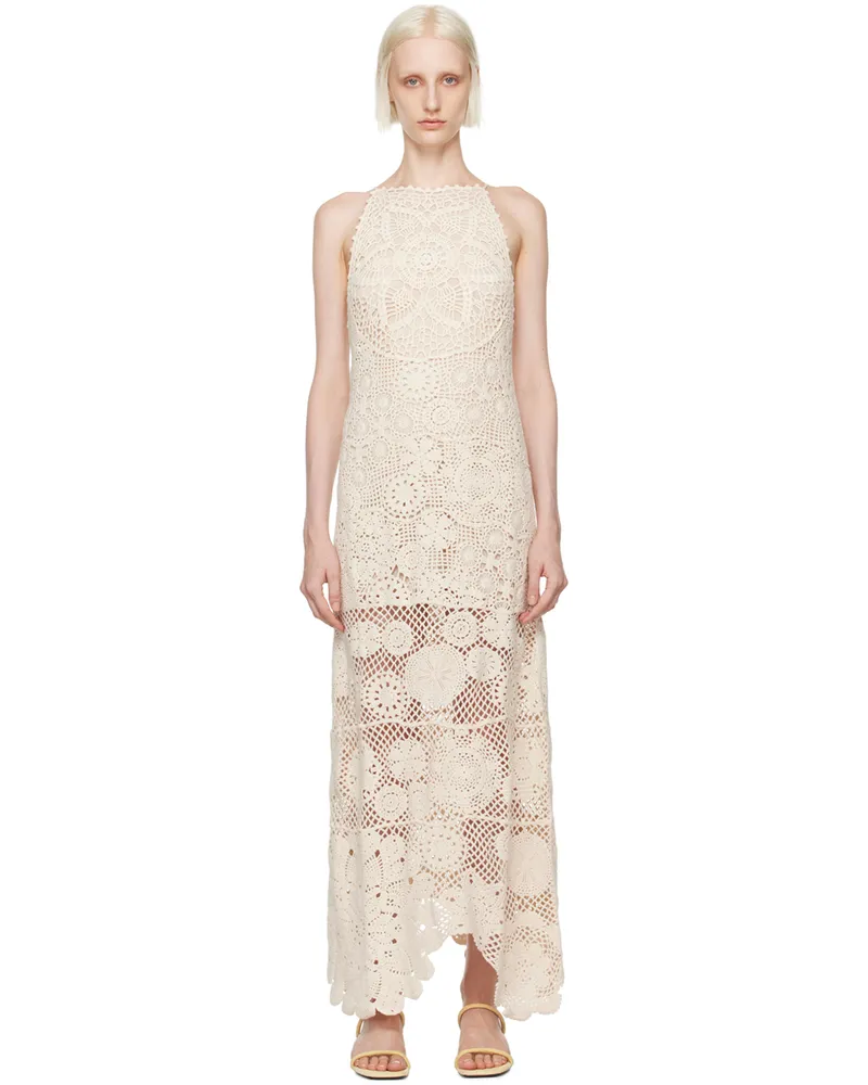 STAUD Off-White Whimsy Maxi Dress Butc