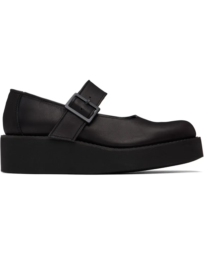 Yohji Yamamoto Black Soft Leather Platform Loafers 1