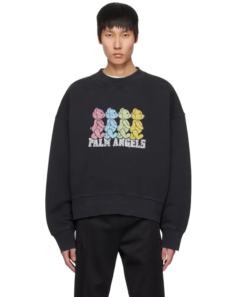 Palm Angels Black Bears Crewneck Sweatshirt Black