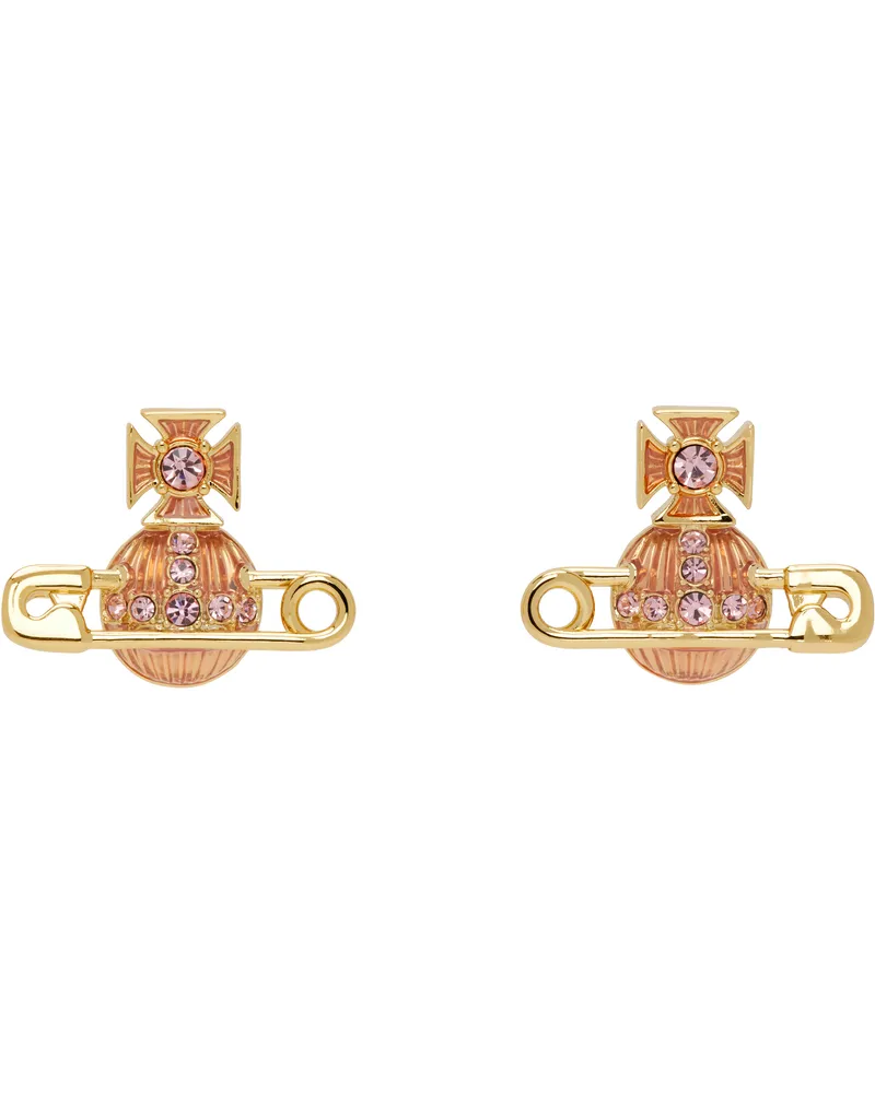 Vivienne Westwood Gold & Pink Kitty Earrings R850