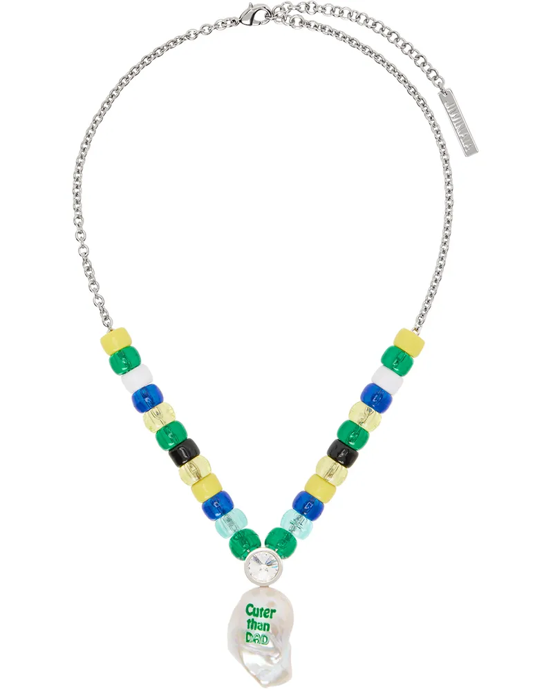 JIWINAIA SSENSE Exclusive Kids Silver 'Cuter Than Dad' Necklace Silver