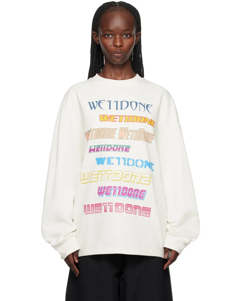 WE 11 DONE White Printed Sweatshirt White