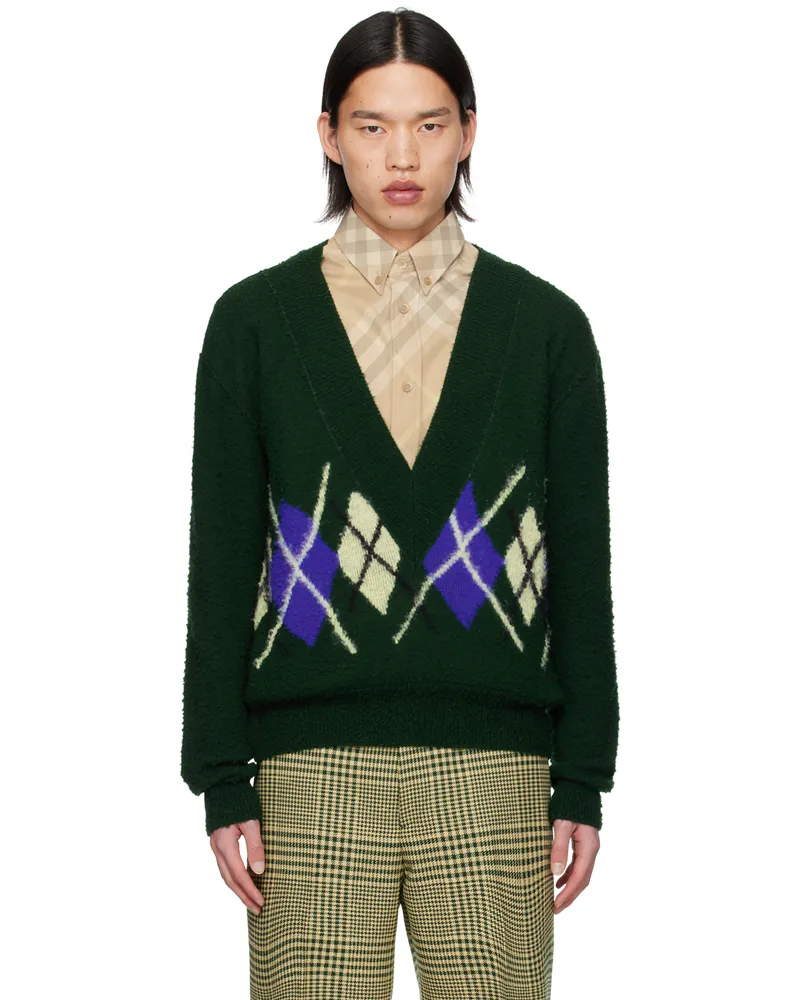 Burberry Green Argyle Sweater Ivy