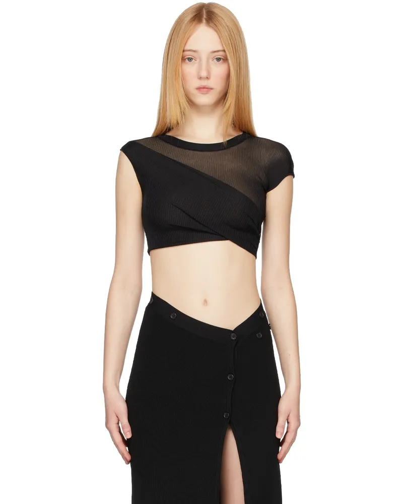 Aya Muse SSENSE Exclusive Black Rib Olbia Tank Top Black