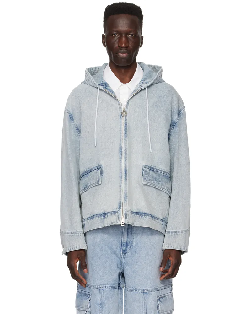 SOLID HOMME Blue Hood Denim Jacket 320l