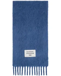 Acne Studios Blue Fringe Alpaca Scarf Aal