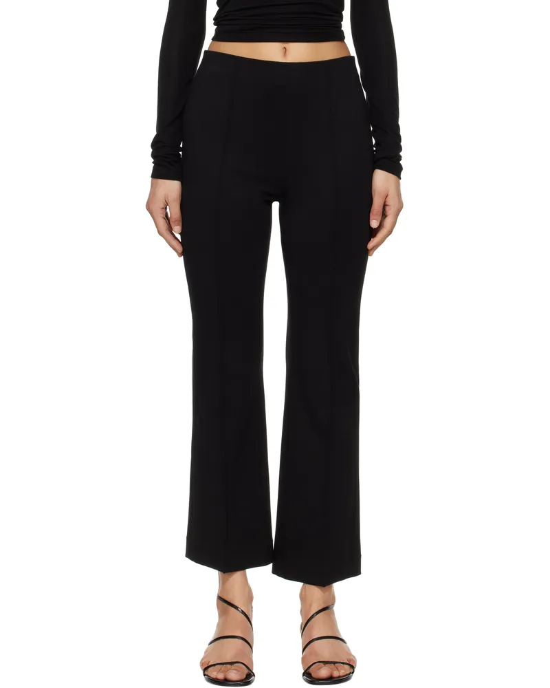 Rag & Bone Black Irina Ponte Slim Fit Kick Flare Trousers Black