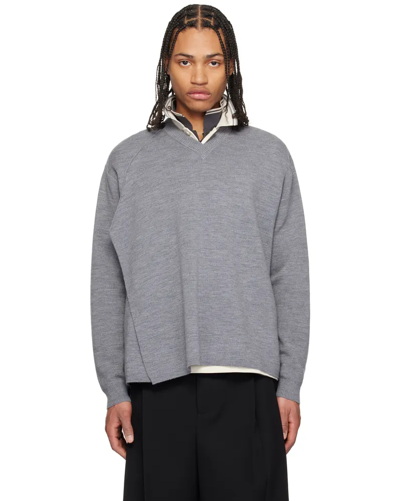 Craig Green Gray Flag Knit Sweater Grey