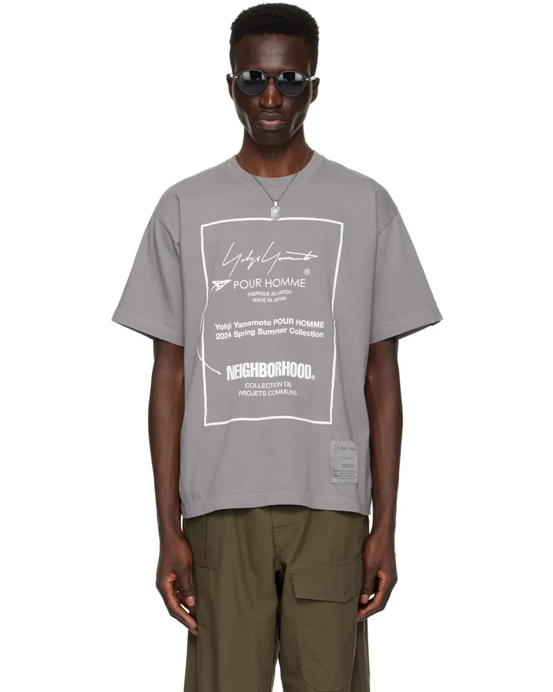 Yohji Yamamoto Gray NEIGHBORHOOD Edition T-Shirt Grey