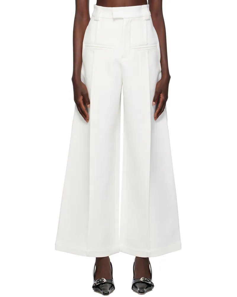 Fax Copy Express SSENSE Exclusive White Trousers White