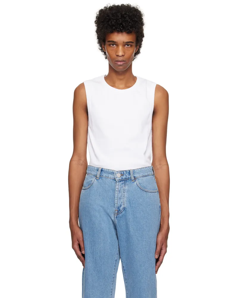 Róhe White Heavy Ribbed Jersey Tank Top Optic