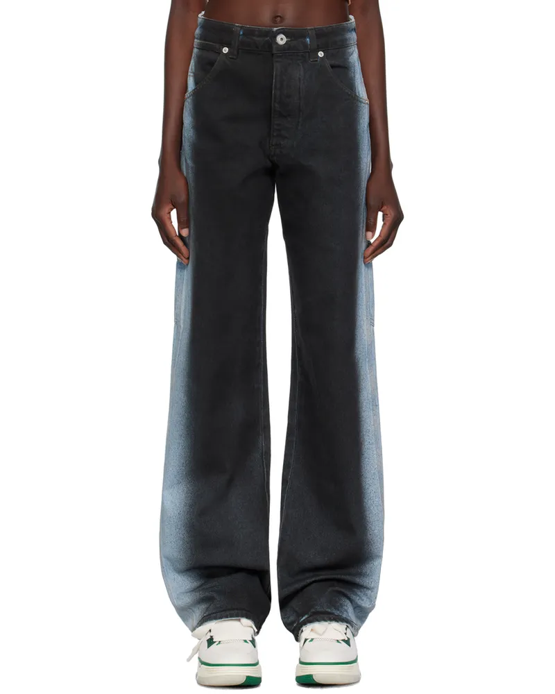 Heron Preston Black & Blue Gradient Jeans Black