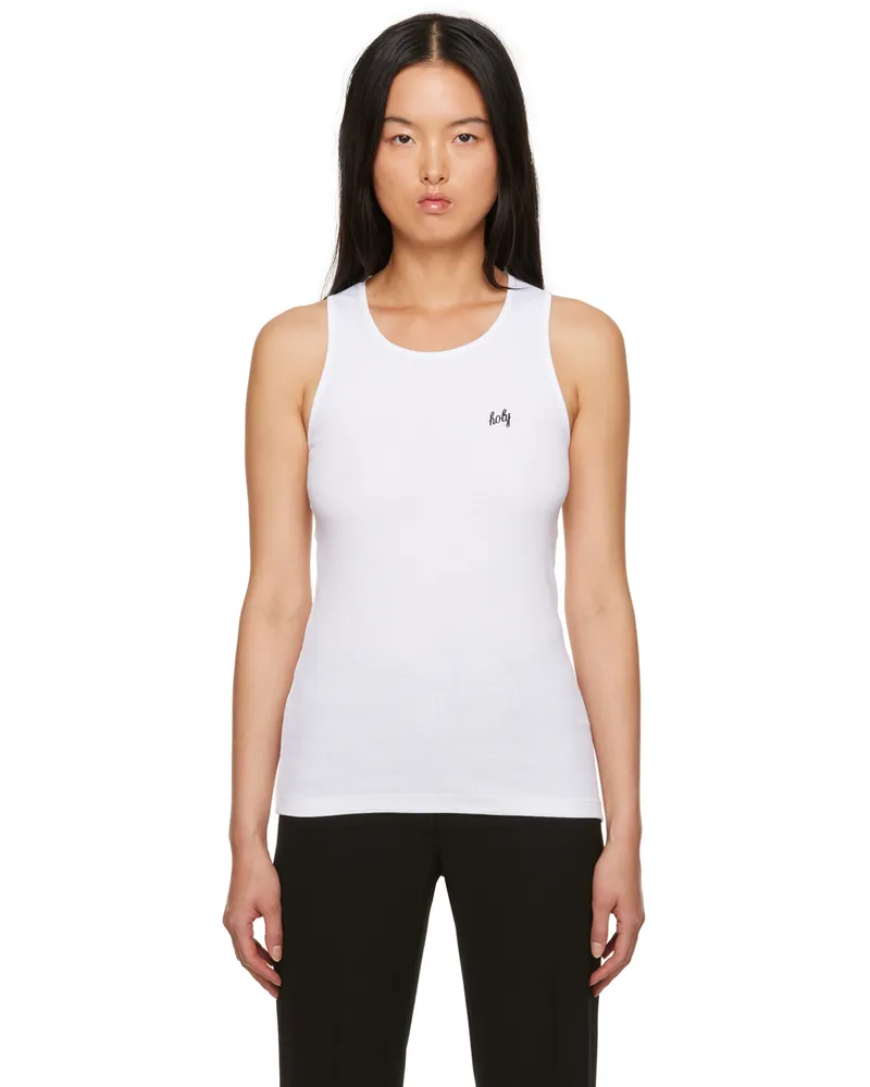 Ann Demeulemeester White Fonsin Tank Top 001