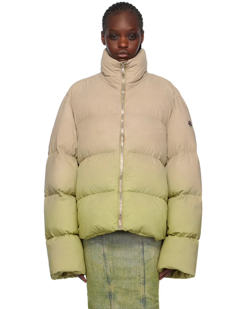 Rick Owens Moncler + Rick Owens Taupe & Green Cyclopic Down Jacket 28d