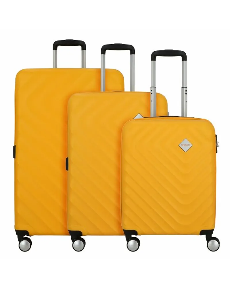 American Tourister Summer Square 4 Rollen Kofferset 3-teilig mit Dehnfalte sunshine yellow Gelb