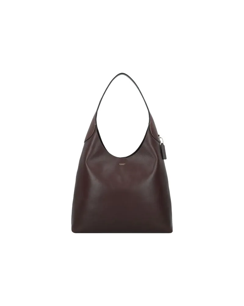 Coach Brooklyn Schultertasche Leder 39 cm dark stone Braun