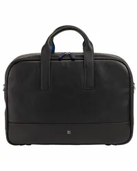 dudubags Boston Aktentasche Leder 42 cm Laptopfach Schwarz