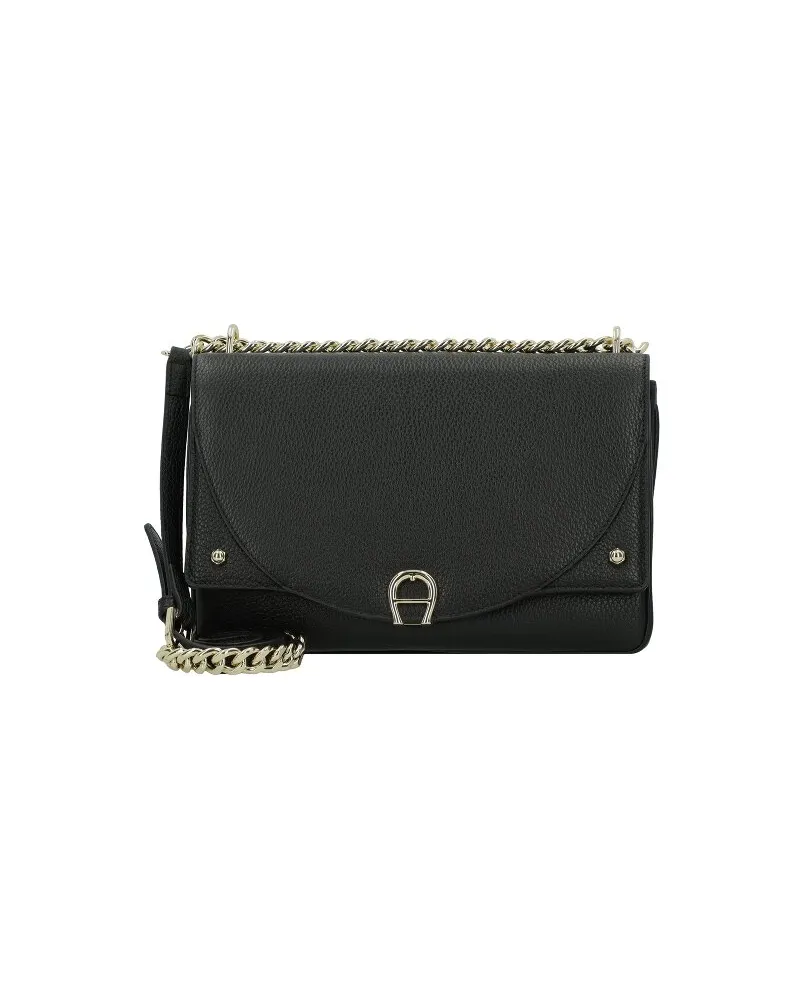 Aigner Diadora Umhängetasche Leder 25.5 cm black Schwarz