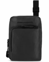 Piquadro Harper Umhängetasche Leder 18 cm black Schwarz