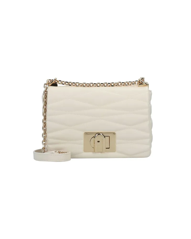 Furla 1927 Schultertasche Leder 22 cm panna Weiss