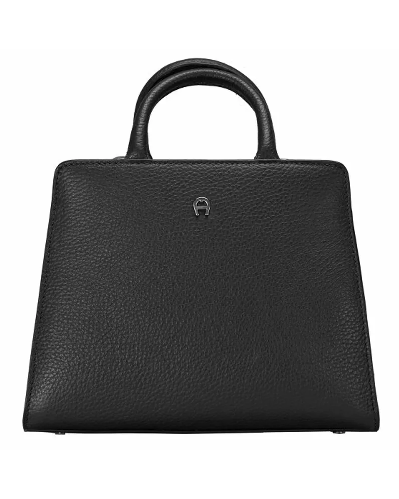 Aigner Cybill Handtasche Leder 24 cm Schwarz