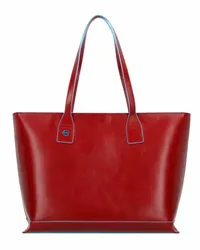 Piquadro Blue Square Shopper Tasche Leder 35 cm Rot