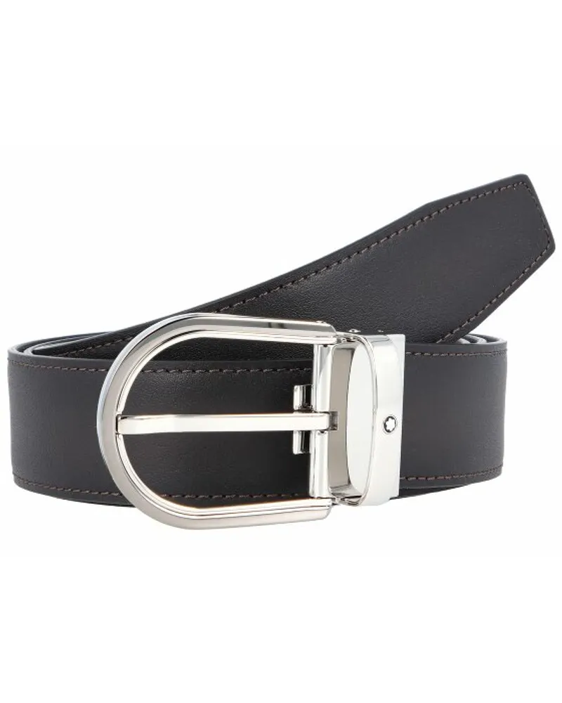 Montblanc Horseshoe Wendegürtel Leder grey Braun