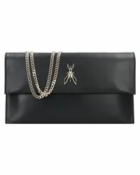 Patrizia Pepe Clutch Tasche Leder 11 cm black-light gold Grau