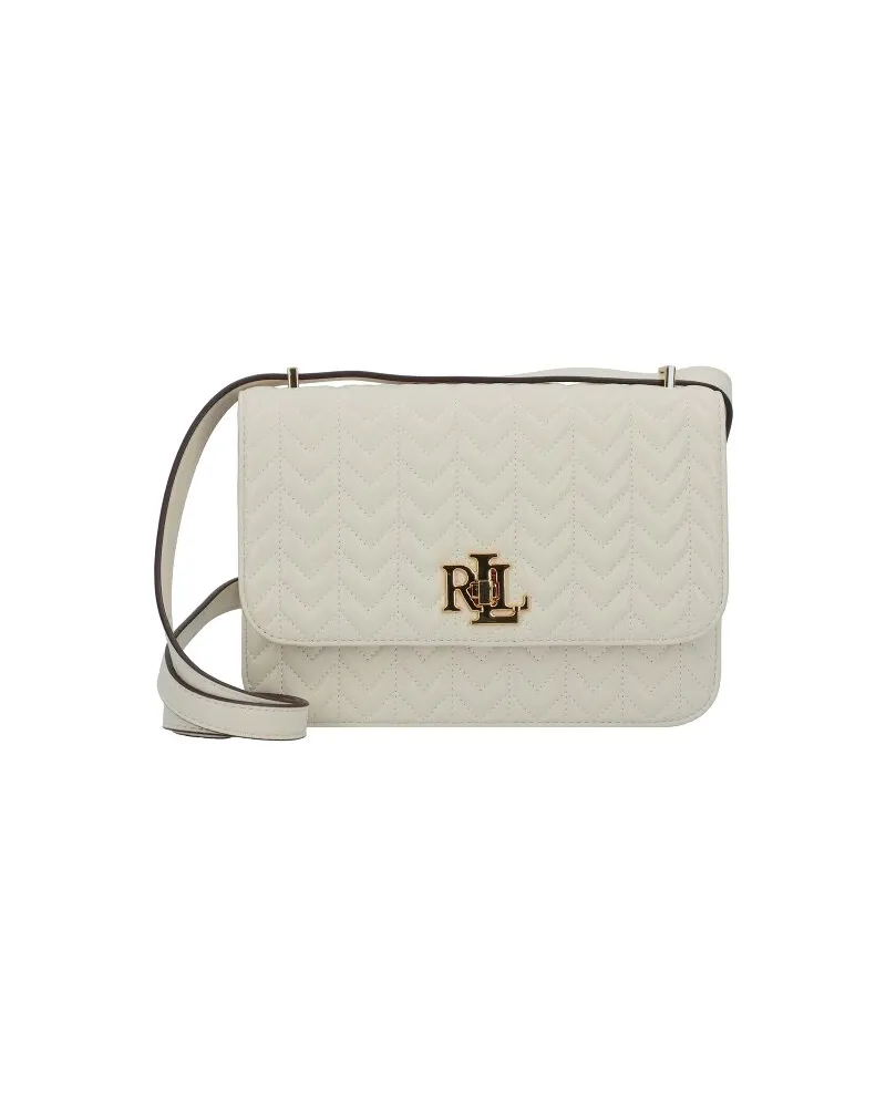 Ralph Lauren Umhängetasche Leder 22 cm soft white Weiss