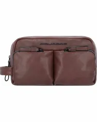 Piquadro Harper Kulturbeutel Leder dark brown Braun