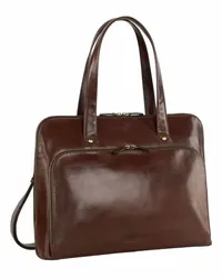 Leonhard Heyden Cambridge Schultertasche Leder 41 cm Laptopfach rot Braun