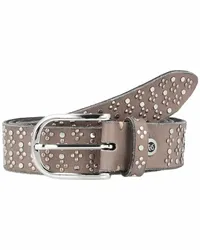 b.belt Nietengürtel Leder taupe Braun