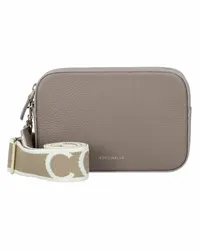 Coccinelle Tebe Umhängetasche Leder 18 cm warm taupe 2 Roségold