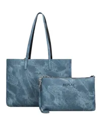 Replay Shopper Tasche 35 cm blue denim-black Blau