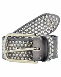 b.belt Nietengürtel Leder taupe Grau