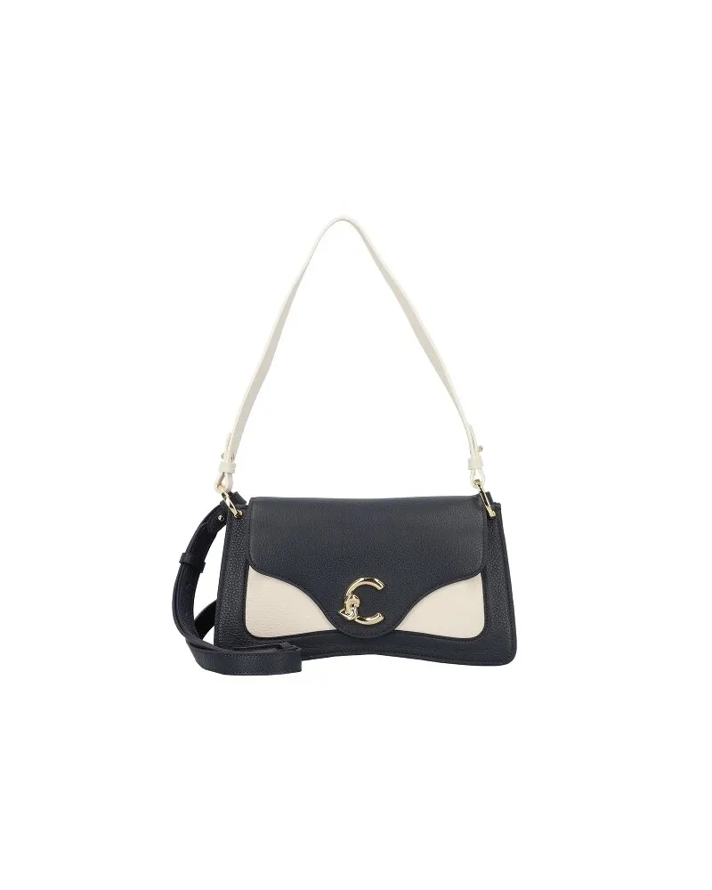 Coccinelle C-Me Schultertasche Leder 27 cm midnig.b-blanco Blau