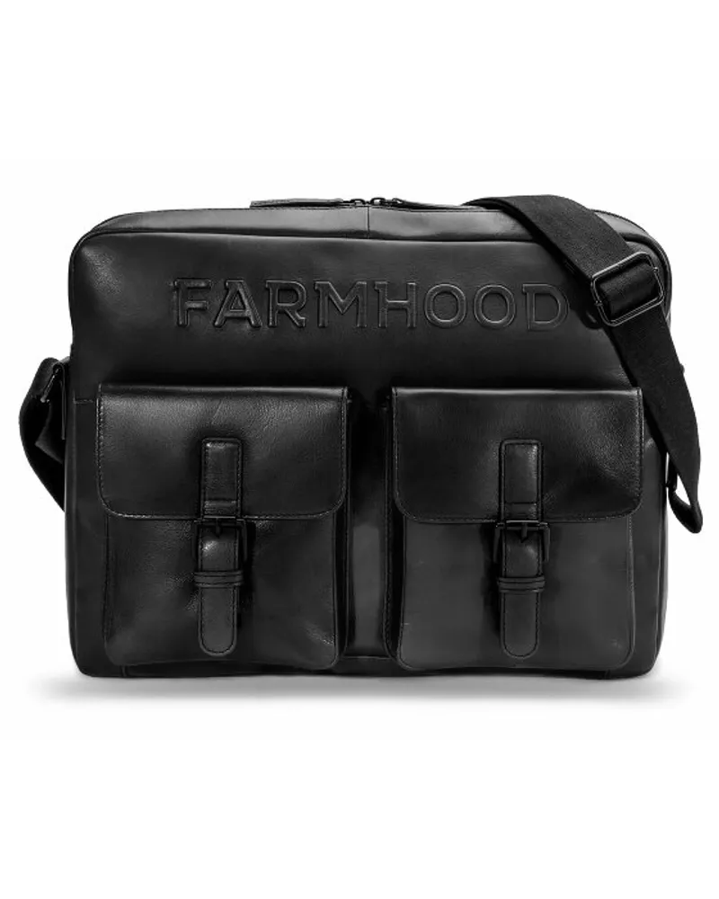 Farmhood Memphis Aktentaschen Messenger Leder 38 cm Laptopfach black 2 Grau