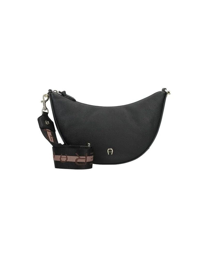 Aigner Zita Umhängetasche Leder 30 cm black coloured Schwarz