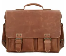 Hunter Finn Aktentasche Leder 40 cm Laptopfach vintage brown