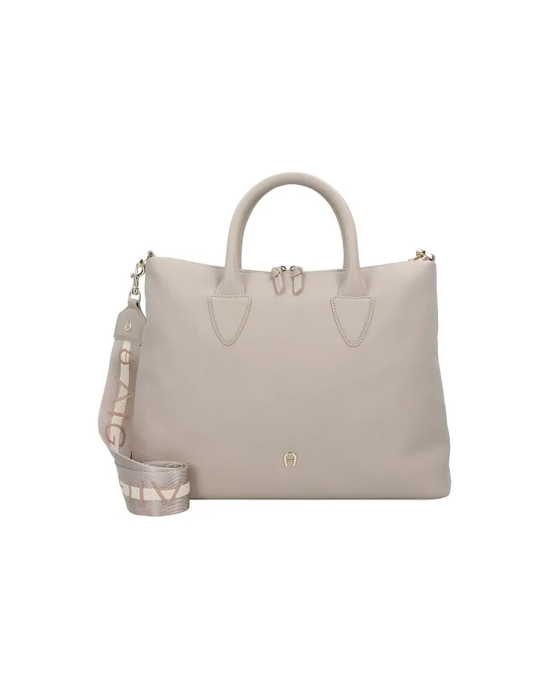 Aigner Zita Handtasche Leder 36 cm alpaca beige Gelb